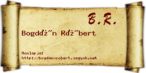 Bogdán Róbert névjegykártya